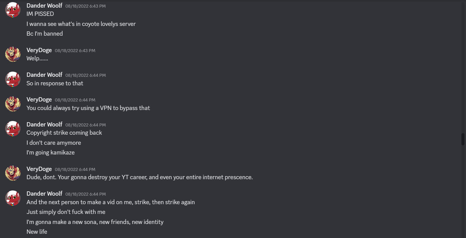 Stating that they're going to false copyright strike a user.