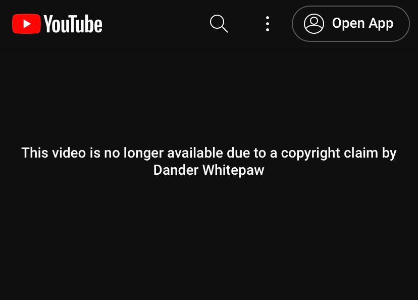 Dander's False Copyright Strike