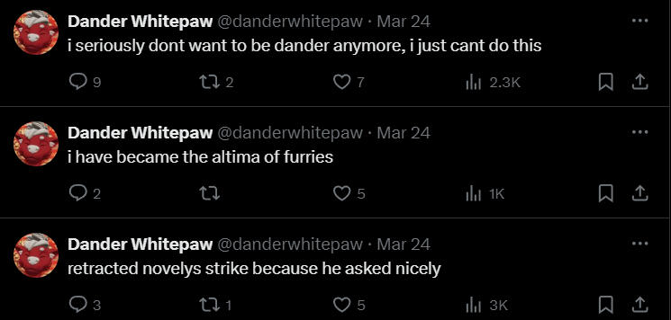 "I don't want to be dander anymore"