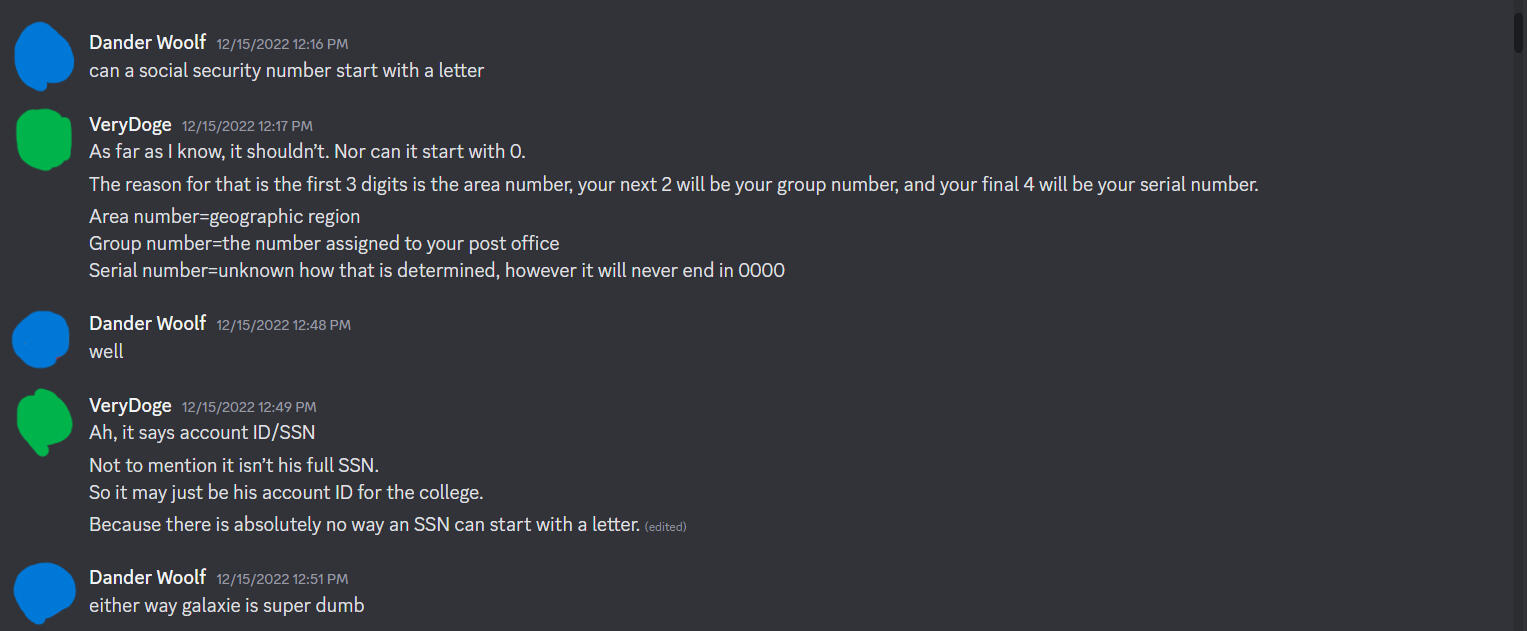Dander working on doxxing someone.